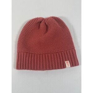 The North Face Womens Beanie Hat Knit Cuffed One Size Acrylic Pinkish Brown